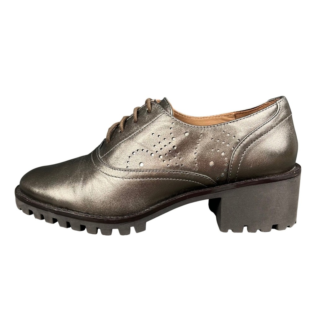 Johnston & Murphy Alice Womens‎ Metallic Bronze Lug Sole Oxford Shoes 7.5M